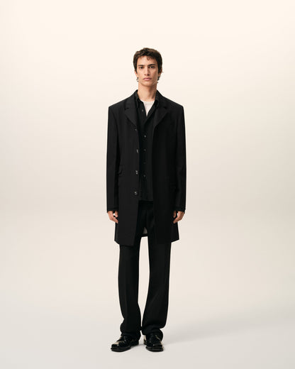 AmiParis Black New Wool Straight Simple Breasted Jacket