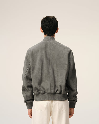 Grey Goat Leather Ami De Coeur Zipped  Jacket
