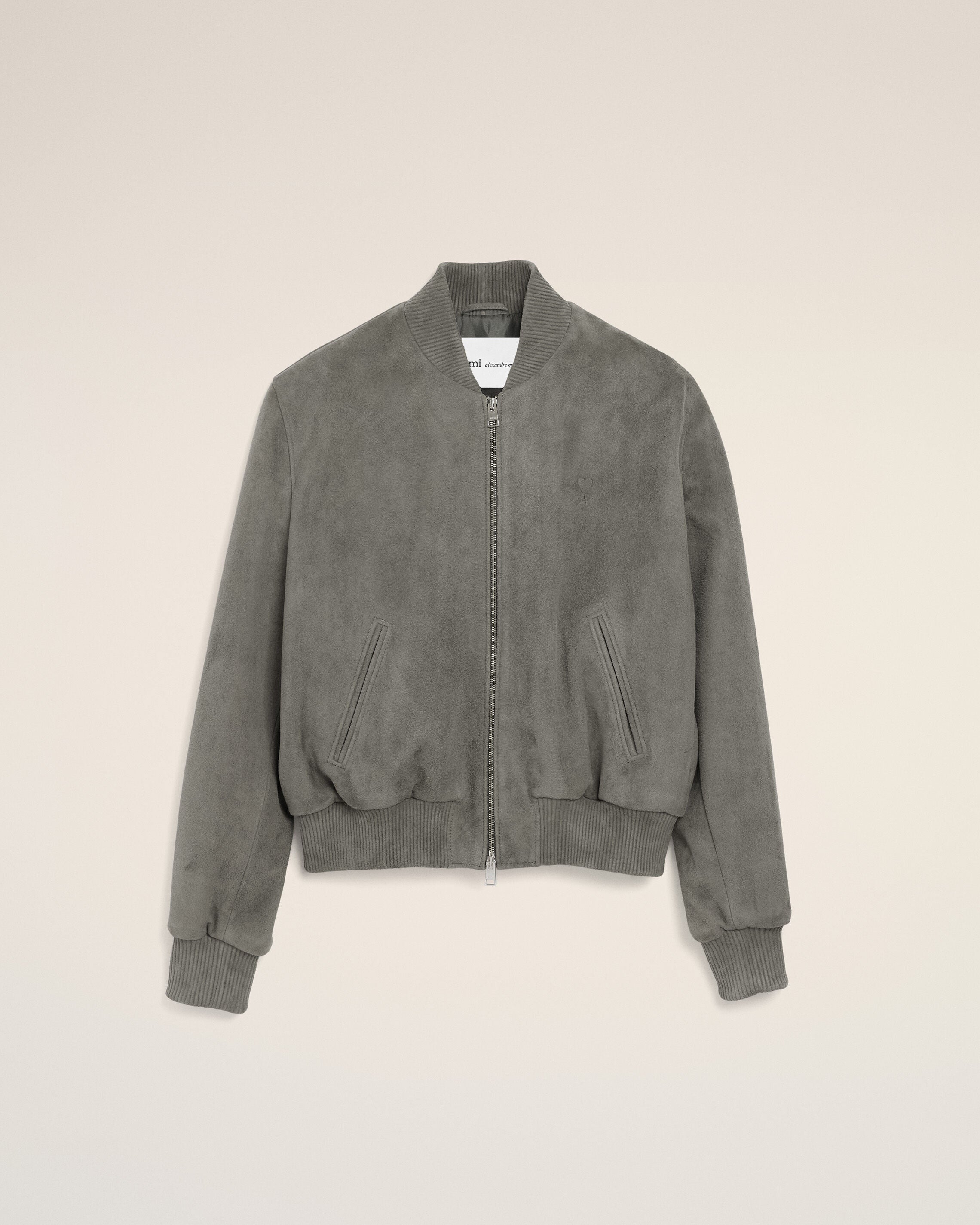 Grey Goat Leather Ami De Coeur Zipped  Jacket