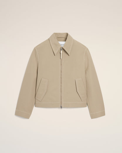 AmiParis Beige Cotton Zipped Jacket
