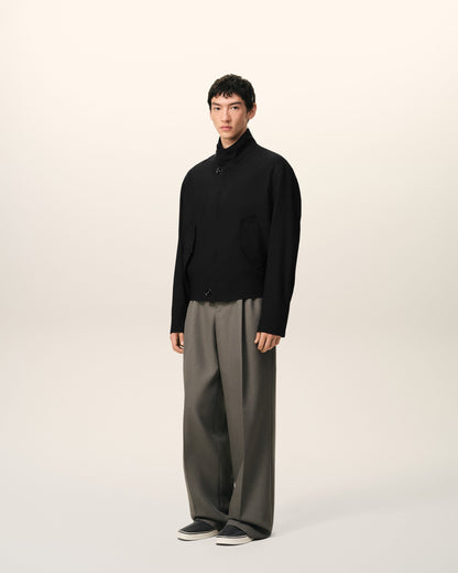 AmiParis Black New Wool Harrington Jacket