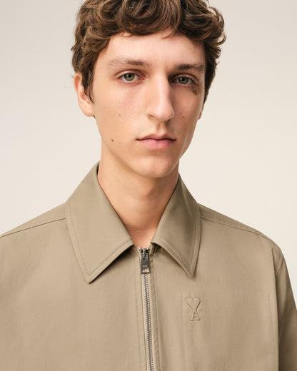 Beige Cotton Ami De Cur Zipped Jacket