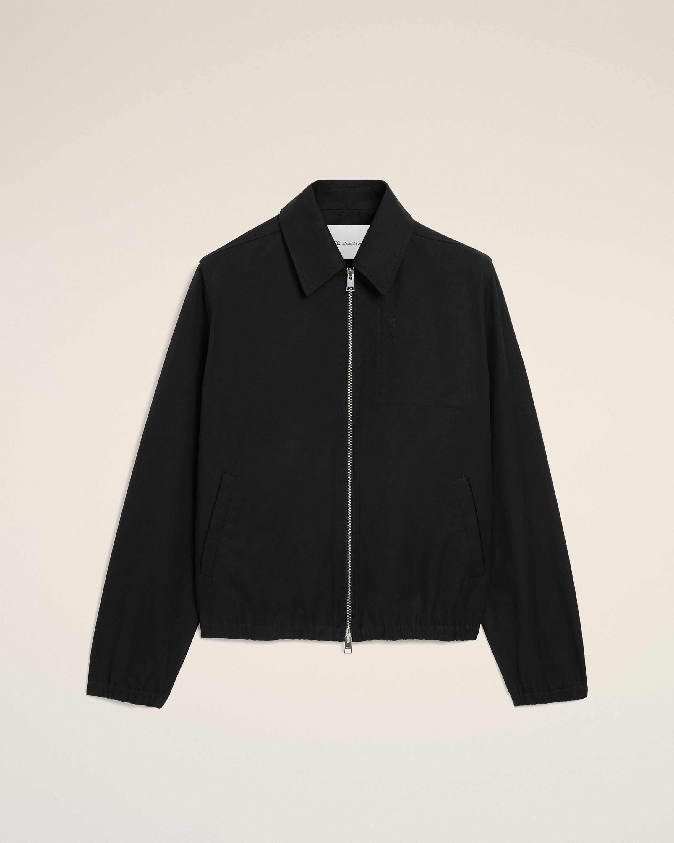 Black Cotton Ami De Cur Zipped Jacket
