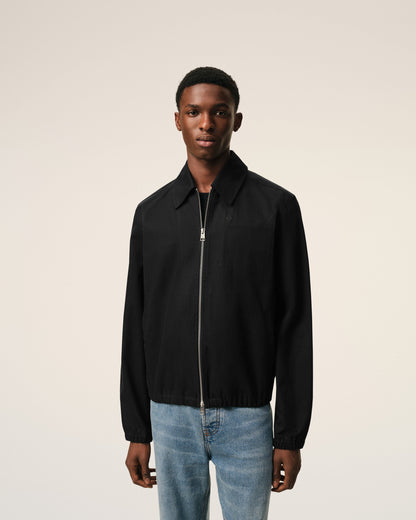 Black Cotton Ami De Cur Zipped Jacket