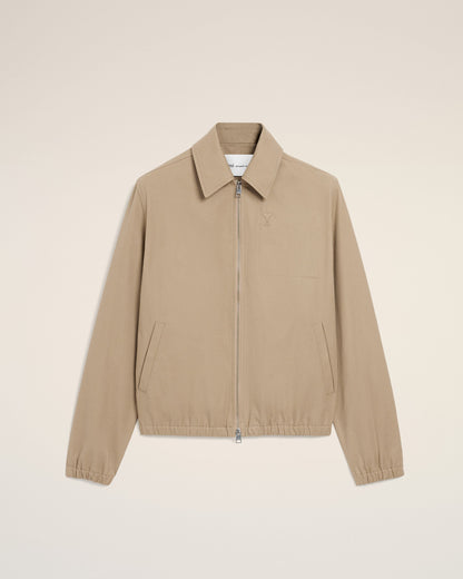Beige Cotton Ami De Cur Zipped Jacket