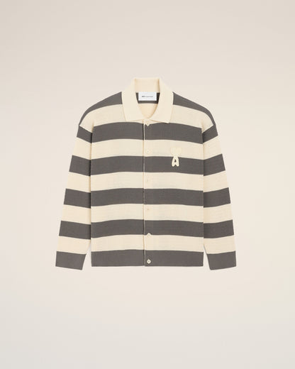 White And Brown Cotton Ami De Coeur Cardigan