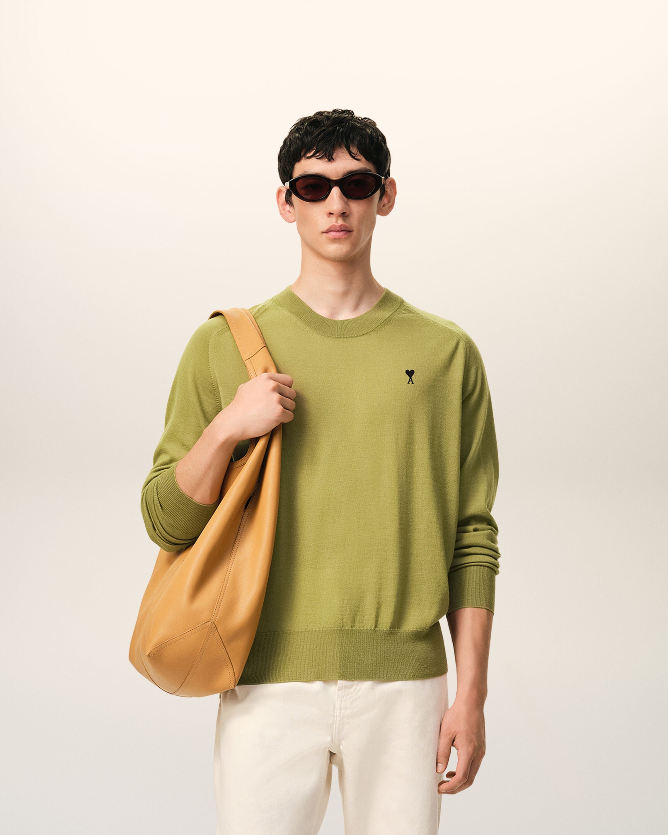 Green Wool Crewneck Ami De Coeur Sweater