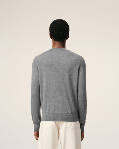 Grey Wool Crewneck Ami De Coeur Sweater