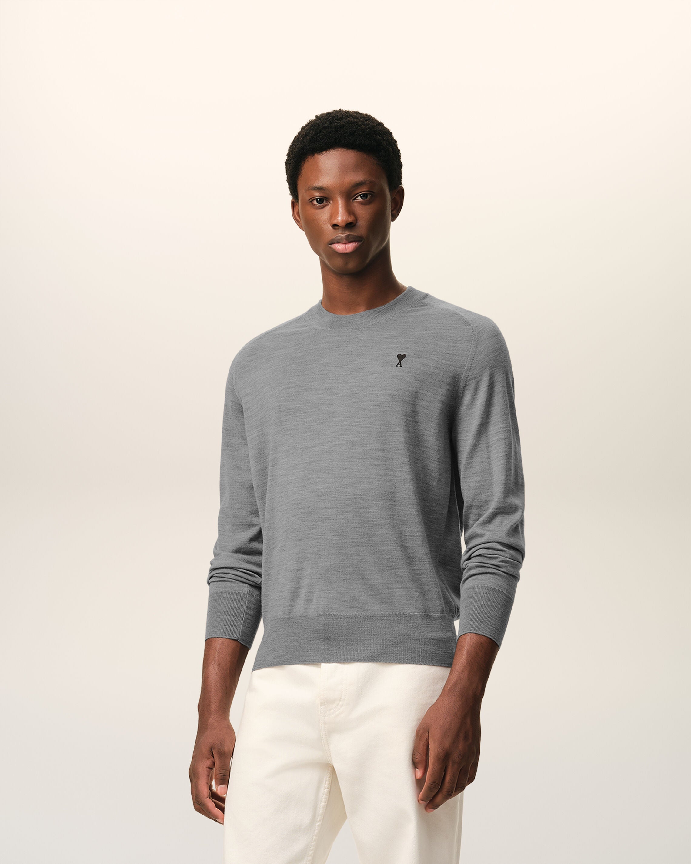 Grey Wool Crewneck Ami De Coeur Sweater