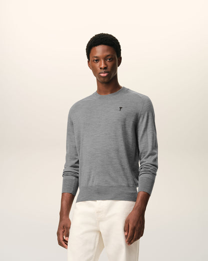 Grey Wool Crewneck Ami De Coeur Sweater
