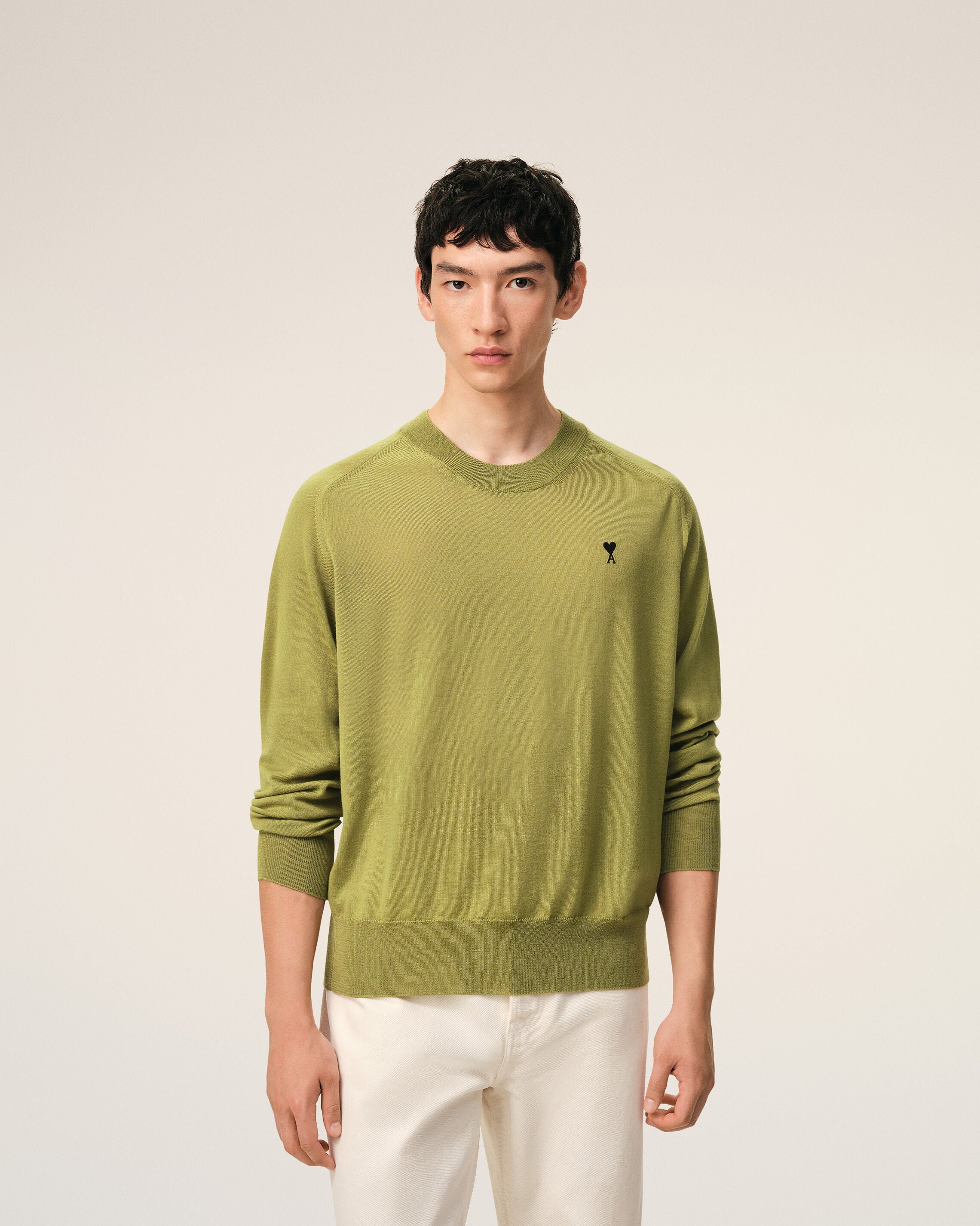 Green Wool Crewneck Ami De Coeur Sweater