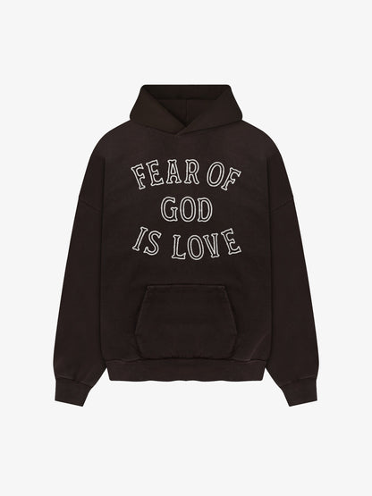 Essentials Fear Of God Is Love Hoodie Brown