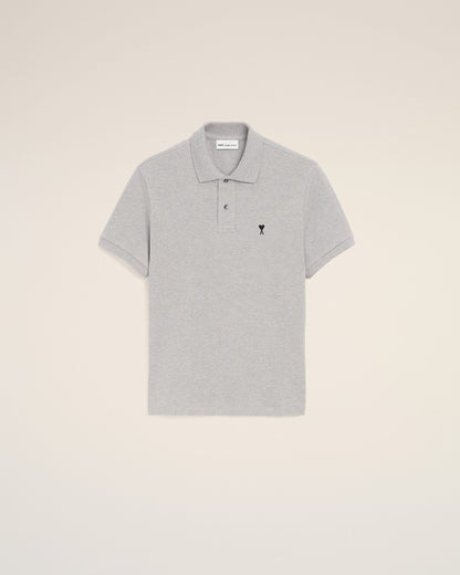 Grey Cotton Contrasted Ami De Coeur Polo Shirt