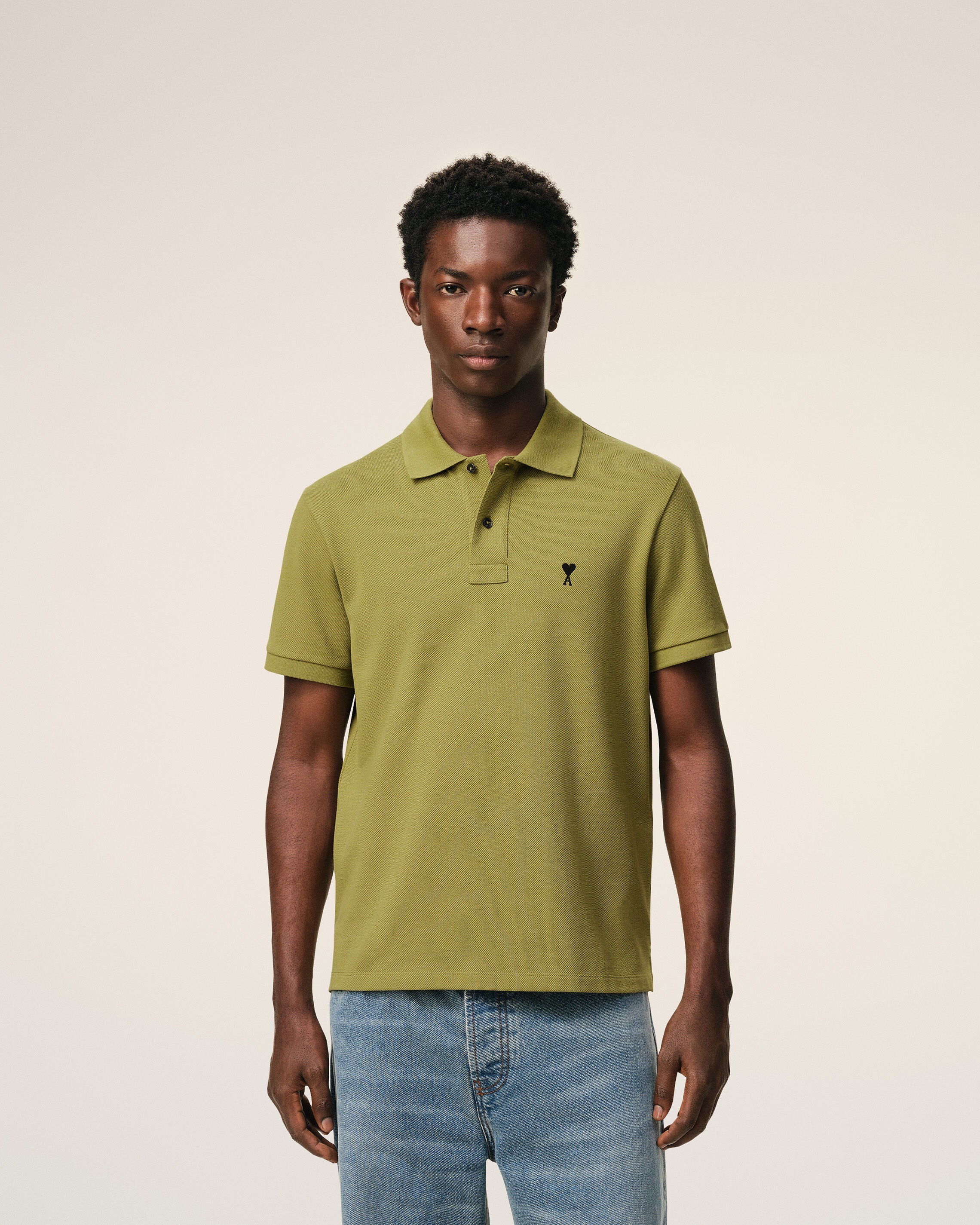 Green Cotton Short Sleeves Ami De Coeur Polo Shirt
