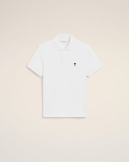 White Cotton Short Sleeves Ami De Coeur Polo Shirt