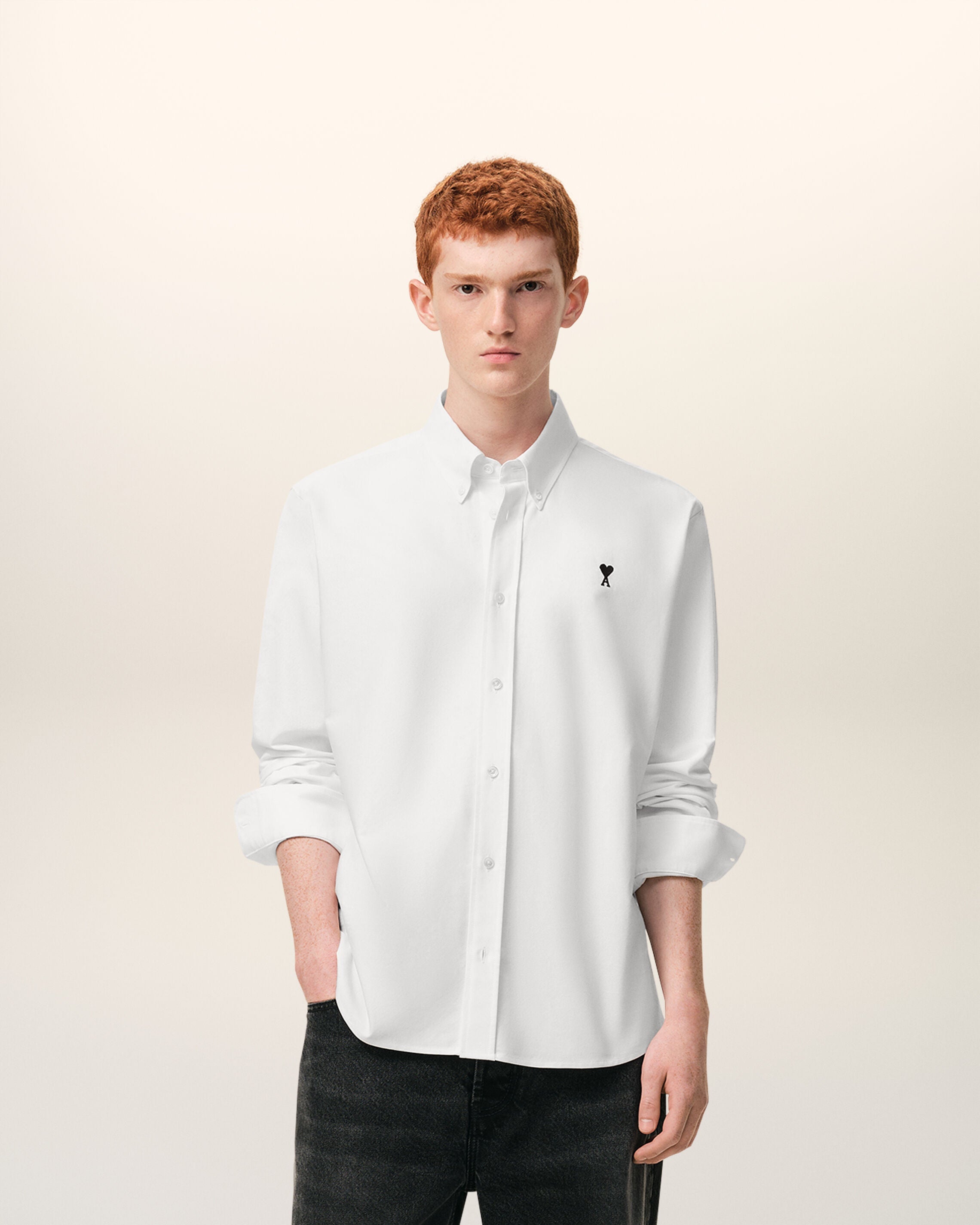White Cotton Ami De Coeur Oxford Shirt