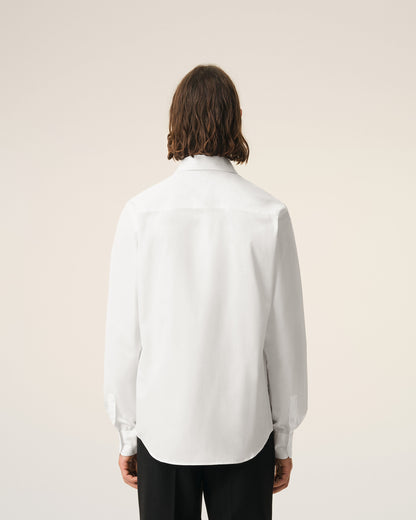 White Cotton Tailor Embroidered Ami De Coeur Shirt