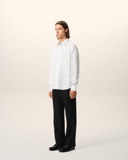 White Cotton Tailor Embroidered Ami De Coeur Shirt