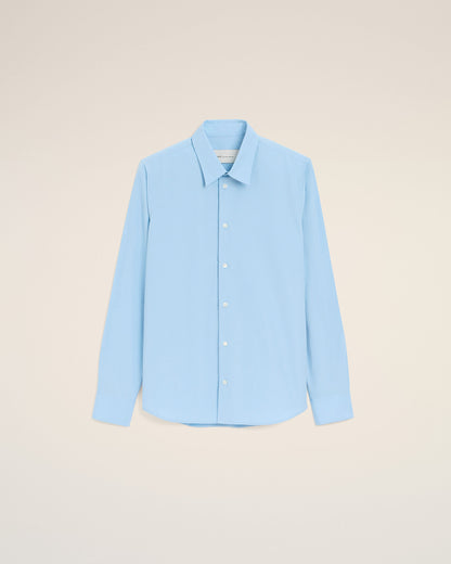Blue Cotton Tailor Embroidered Ami De Coeur Shirt