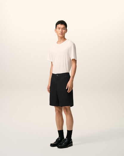 Black Cotton Elasticated Waist Ami De Coeur Shorts