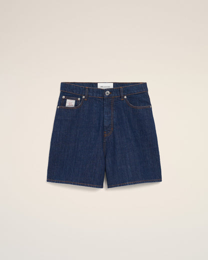 Blue Cotton Shorts With Ami Paris Heritage Label