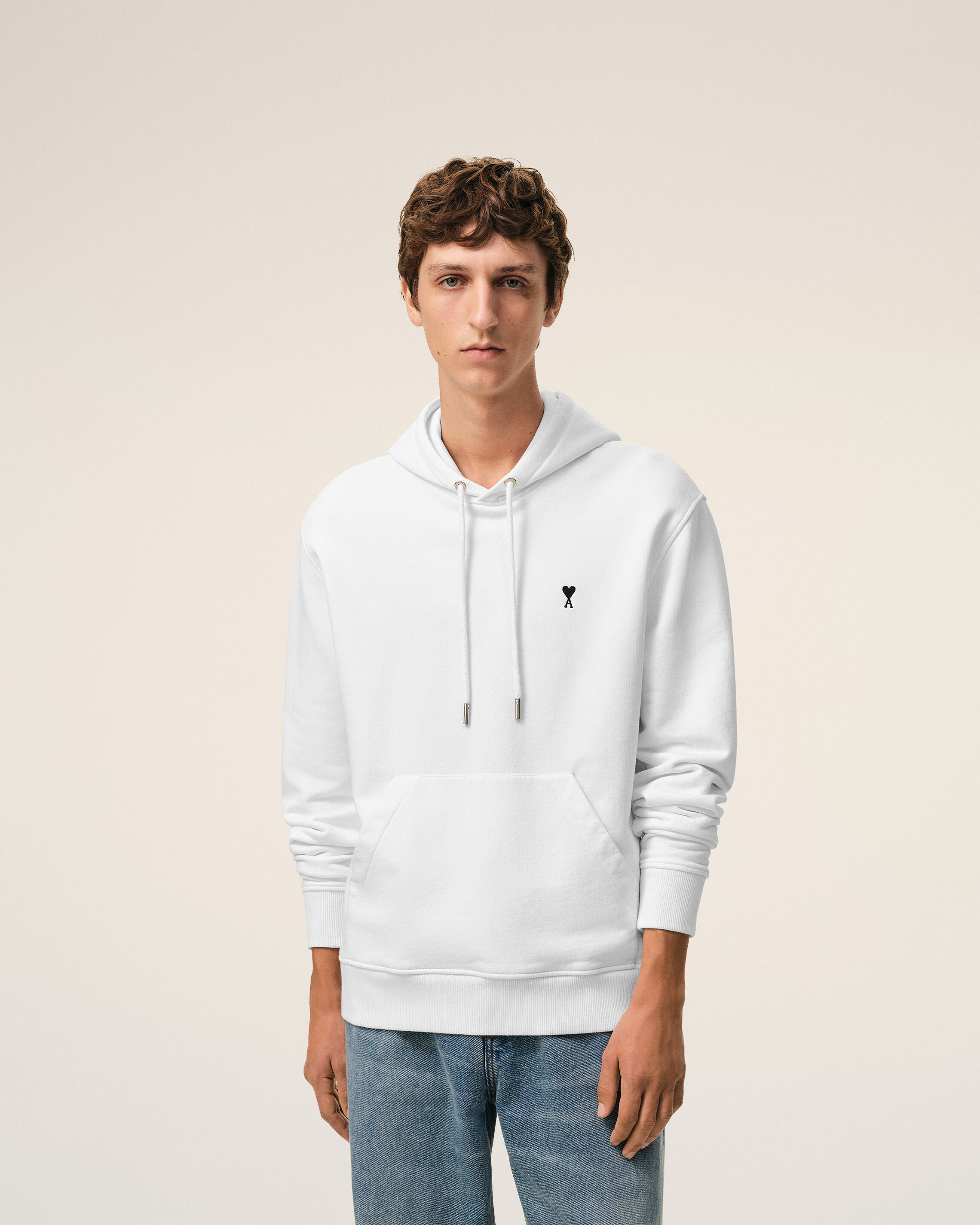 White Cotton Ami De Coeur Hoodie