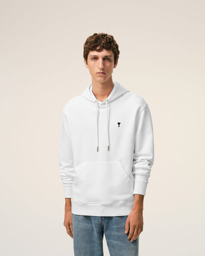 White Cotton Ami De Coeur Hoodie