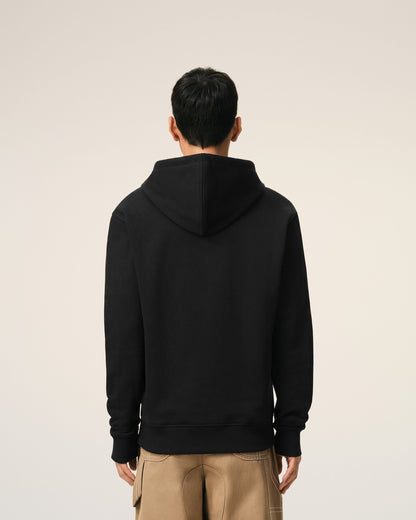 Black Cotton Ami De Coeur Zipped Hoodie
