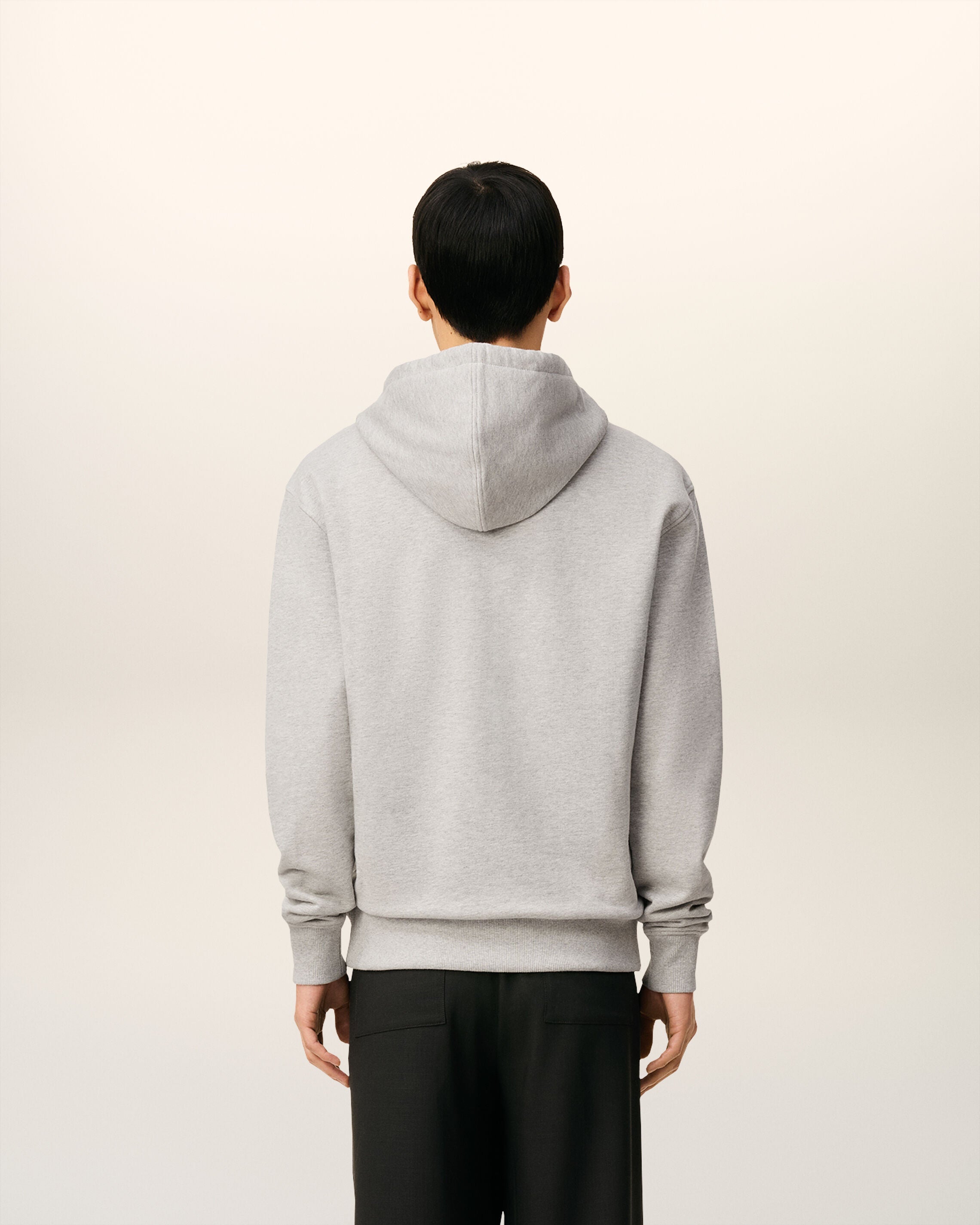 Grey Cotton Contrasted Ami De Coeur Hoodie