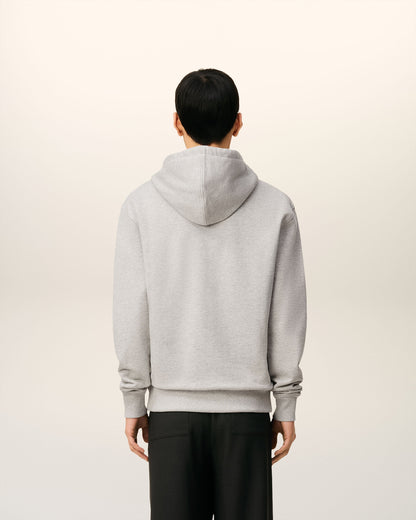Grey Cotton Contrasted Ami De Coeur Hoodie