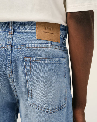 AmiParis Blue Cotton Classic Fit Jeans
