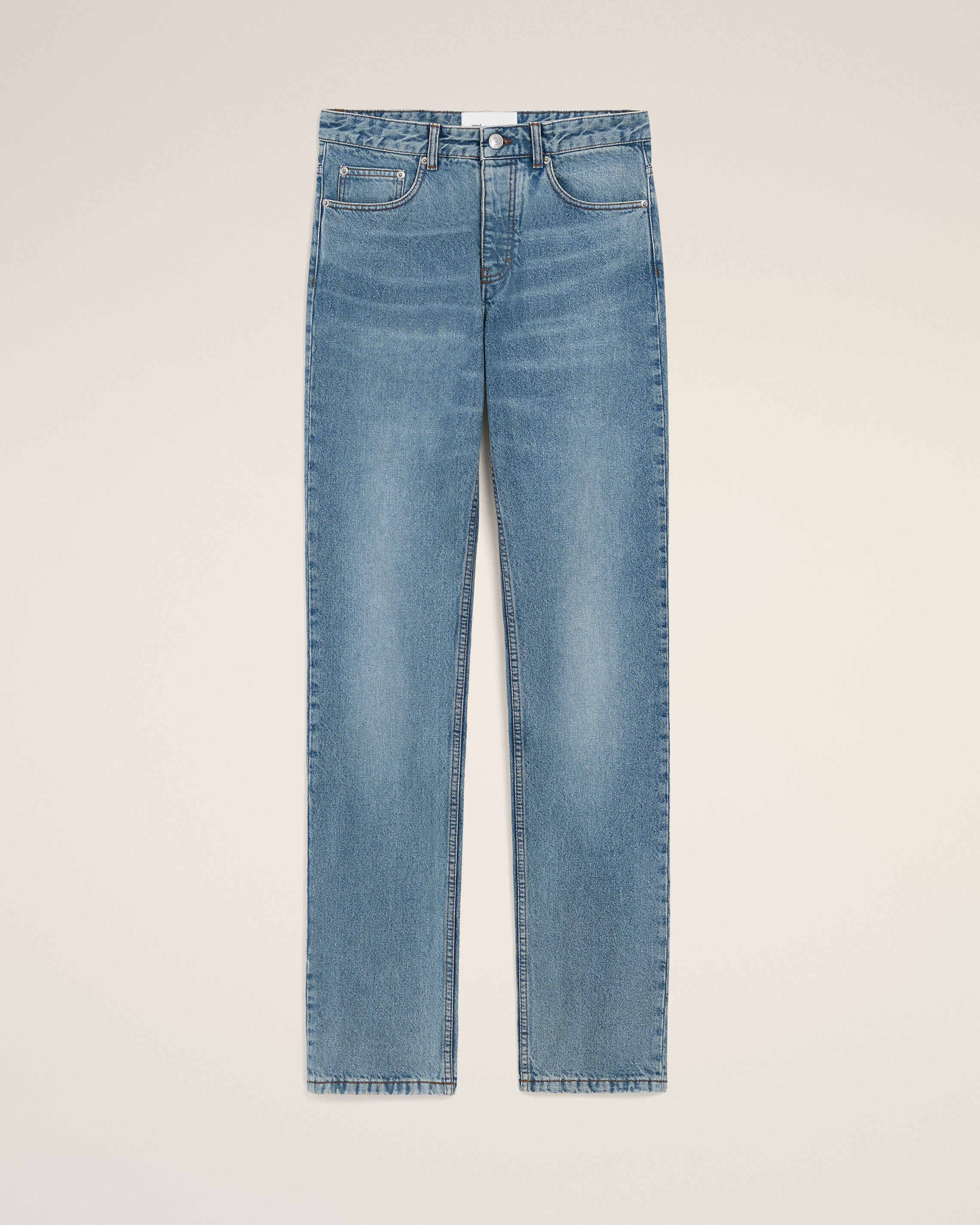 AmiParis Blue Cotton Classic Fit Jeans