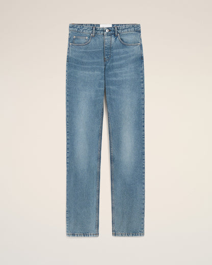 AmiParis Blue Cotton Classic Fit Jeans