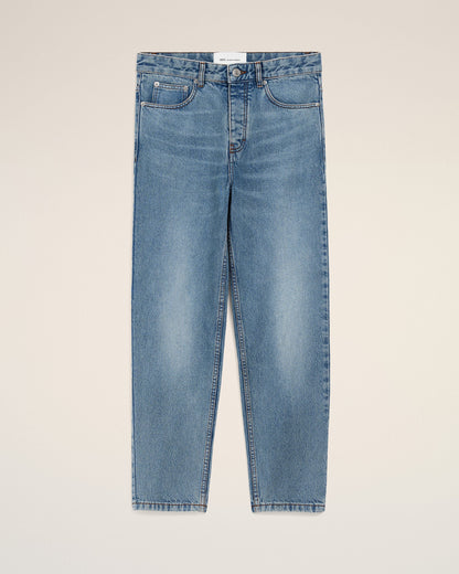 AmiParis Blue Cotton Tapered Fit Jeans