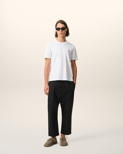 AmiParis Black Cotton Carrot Oversized Trousers