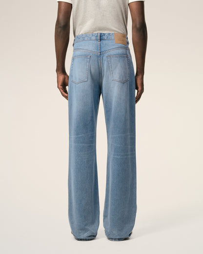 AmiParis Blue Cotton Large Fit Jeans