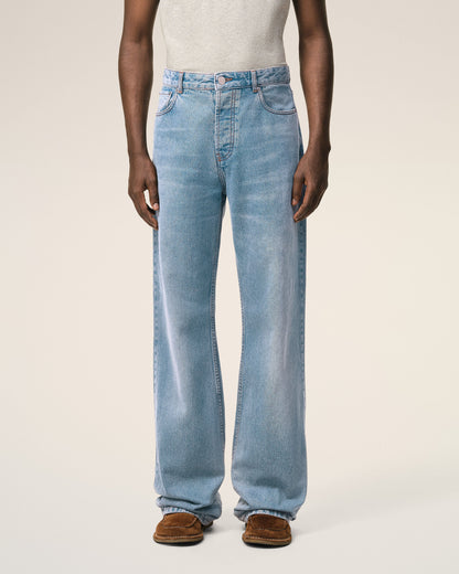 AmiParis Blue Cotton Large Fit Jeans