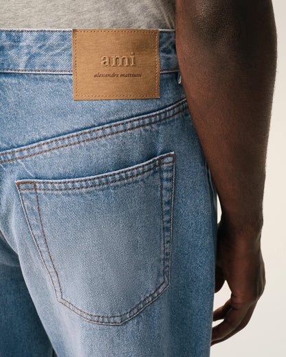 AmiParis Blue Cotton Large Fit Jeans