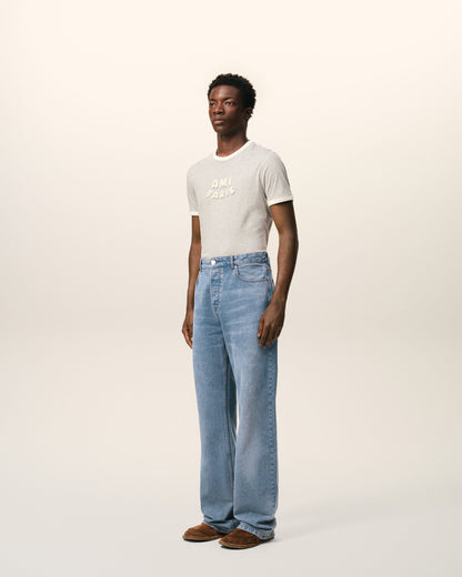 AmiParis Blue Cotton Large Fit Jeans