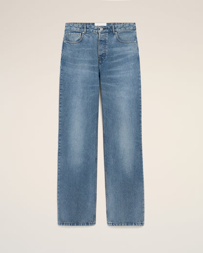 AmiParis Blue Cotton Large Fit Jeans