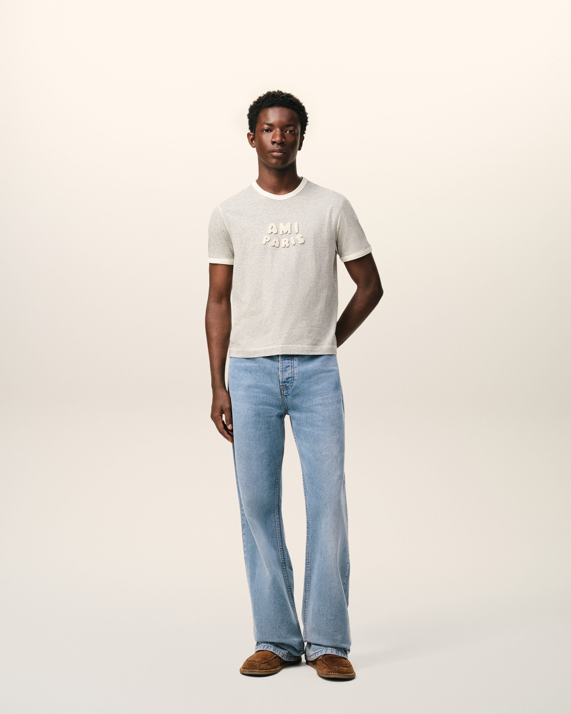 AmiParis Blue Cotton Large Fit Jeans
