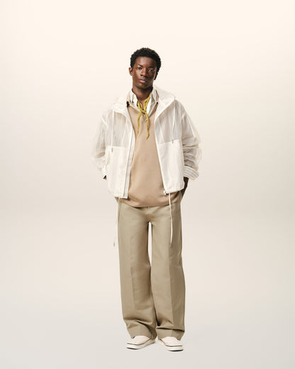 AmiParis Beige Cotton Baggy Trousers