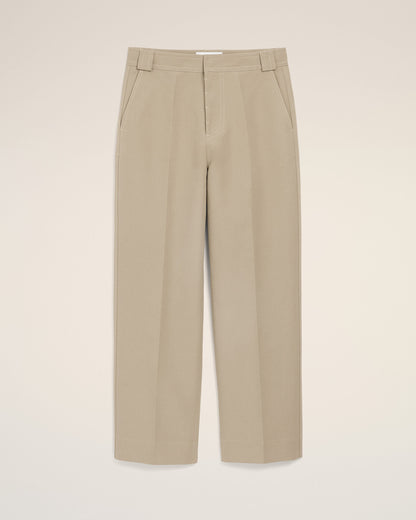 AmiParis Beige Cotton Baggy Trousers