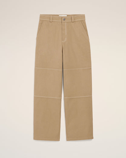 AmiParis Beige Cotton Worker Trousers