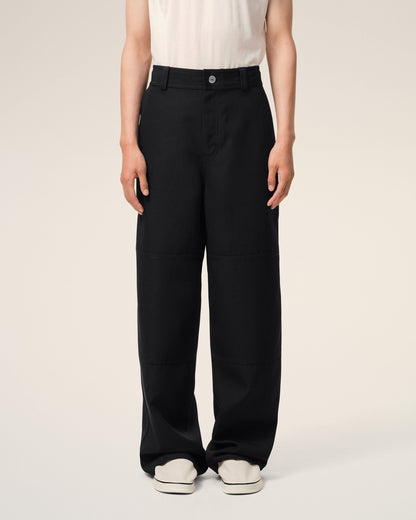 AmiParis Black New Wool Worker Trousers