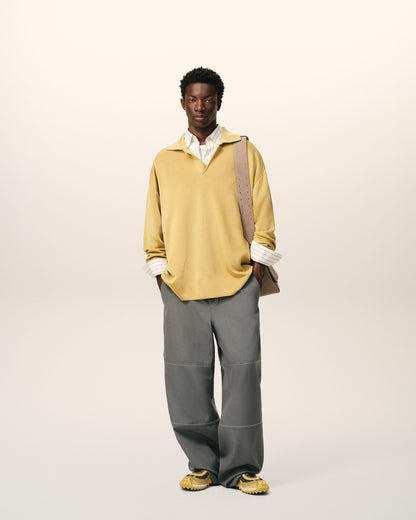 AmiParis Grey New Wool Worker Trousers