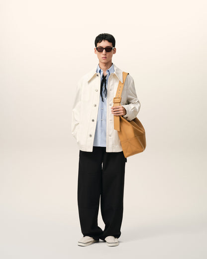 AmiParis Black New Wool Worker Trousers