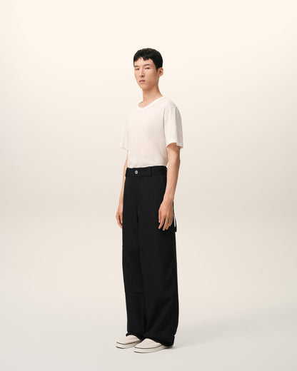 AmiParis Black New Wool Worker Trousers