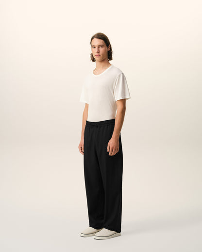 AmiParis Black New Wool Elasticated Waist Trousers