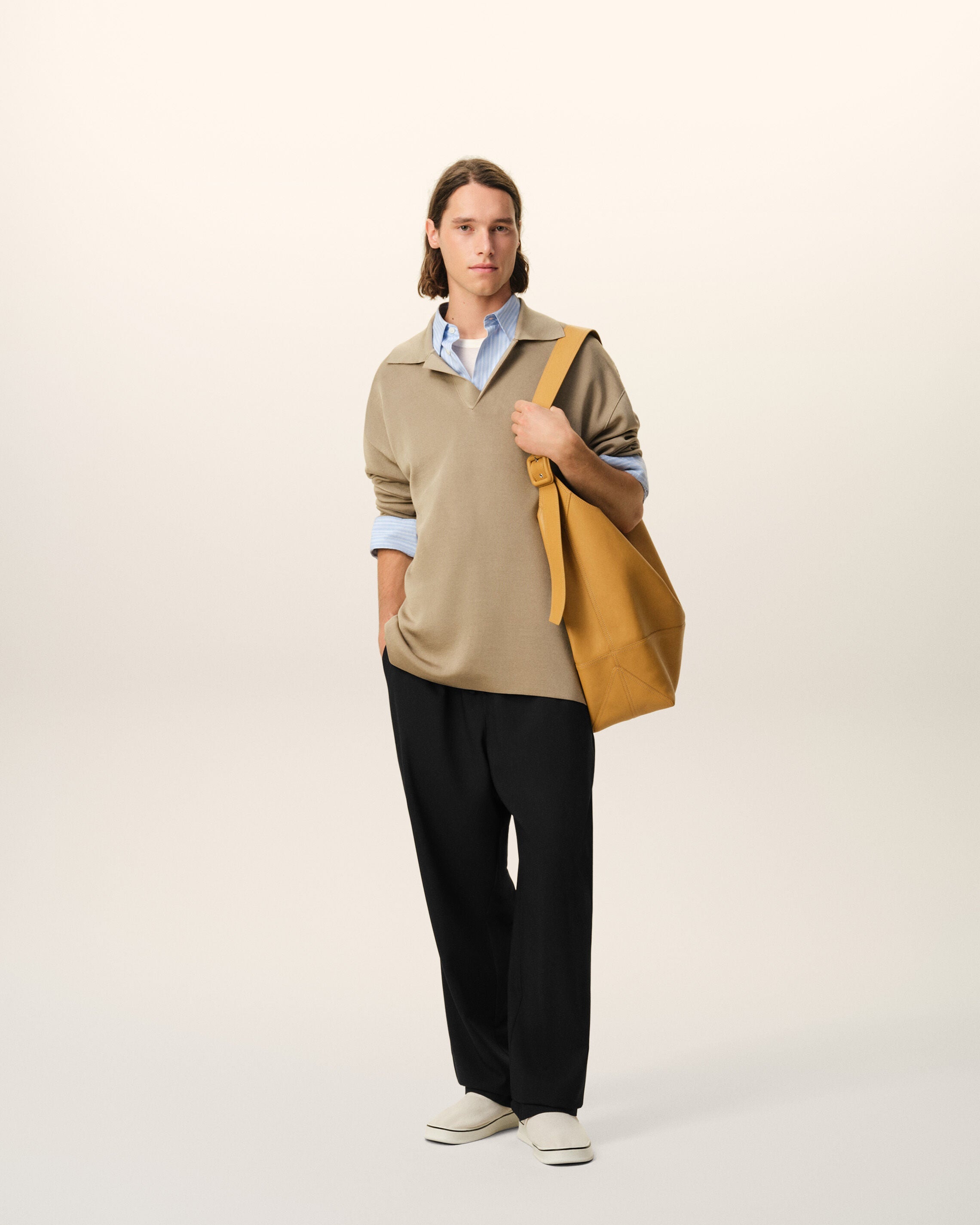 AmiParis Black New Wool Elasticated Waist Trousers